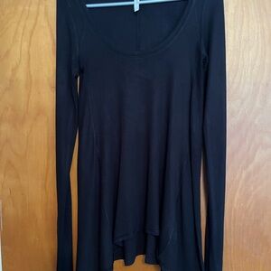 Free People Black Tunic Relaxed Asymmetrical Style